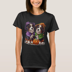 T-shirt Femmes Mignons Chiens de Montagne Bernois Sorcière