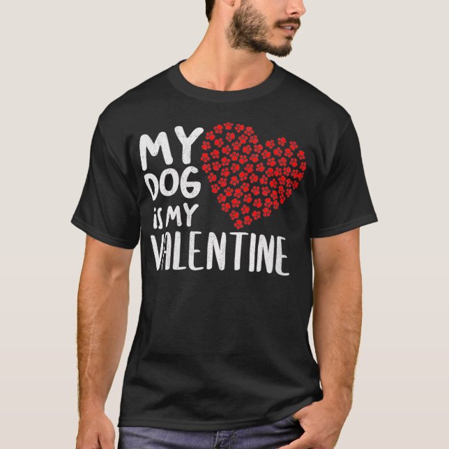 T-shirt Femmes Mon Chien Est Mon Chien Saint Valentin Mign (Devant)