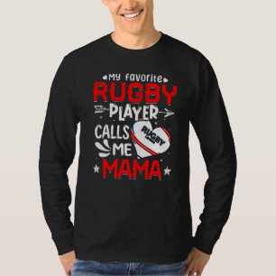 T-shirt Femmes Mon Joueur De Rugby Préféré M'Appelle Maman