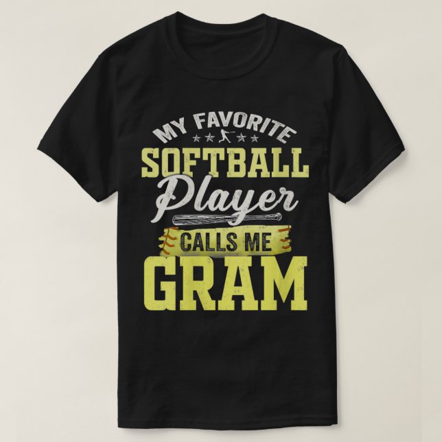 T-shirt FEMMES Mon Joueur De Softball Favori M'Appelle Gra (Design devant)