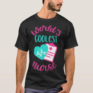 T-shirt Femmes Mondes Le Plus Coolest Infirmière Infirmièr
