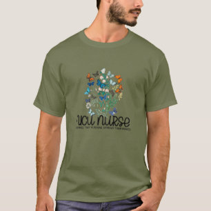 T-shirt Femmes NICU Nurse Papillons Minuscules Humains Cad
