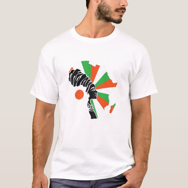 T-shirt Femmes Niger Niger Nigeria Drapeau Afrique Carte H (Devant)