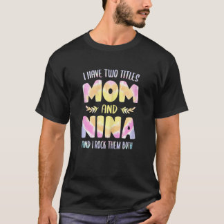 T-shirt Femmes Nina idée pour grand-mère femmes J'ai deux