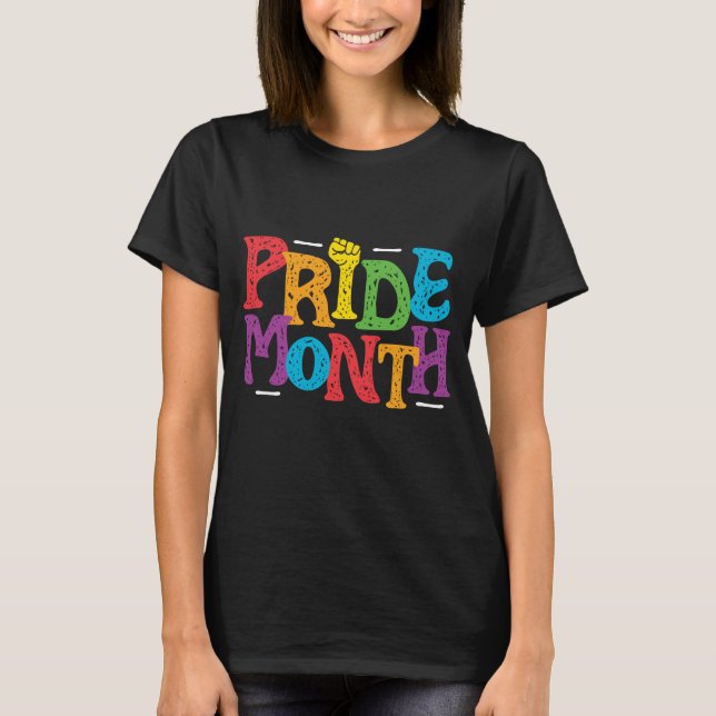 T-shirt Femmes noires du mois de la fierté (Devant)