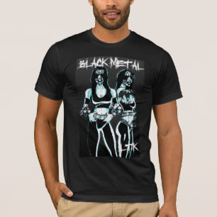 T-shirt Femmes noires en métal