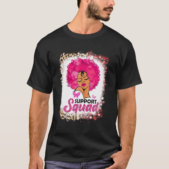 T-shirt Femmes noires Reine soutien Squad Cancer du sein A (Devant)