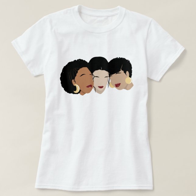 T-shirt Femmes noires, soeurs amies (Design devant)