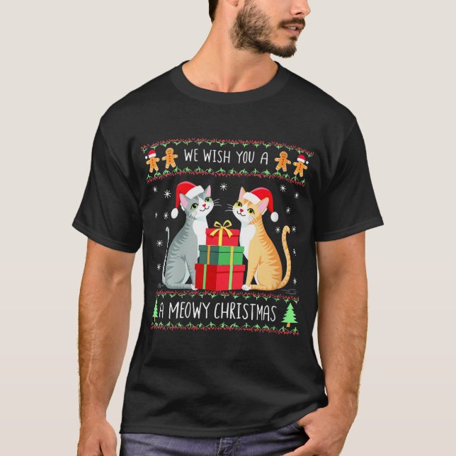 T-shirt Femmes Nous Vous Souhaitons Un Meowa Catmas Santa  (Devant)