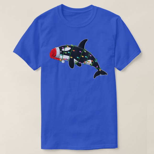 T-shirt FEMMES Orca Poisson Lover Xmas Santa Hat Orca Noël (Design devant)