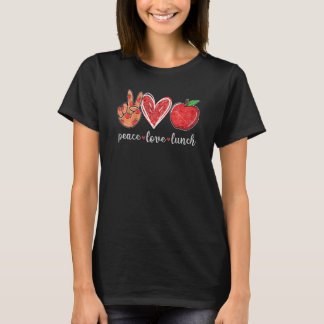 T-shirt Femmes Paix Amour Déjeuner Drôle Déjeuner Drôle