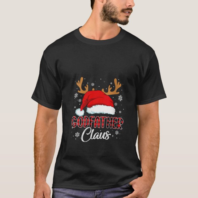 T-shirt FEMMES Parrain Claus Père Noël Noël Rouge Plaid M (Devant)