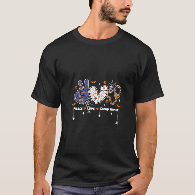 T-shirt Femmes Peace Love Camp Infirmière Médicale Nurse L (Devant)