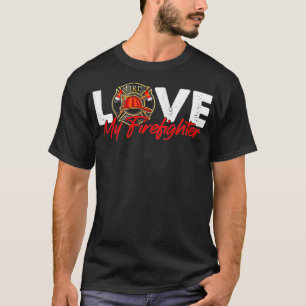 T-shirt FEMMES Pompier Femme Service d'incendie Aimer Mon