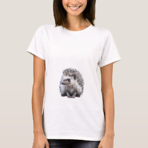 T-shirt Femmes réalistes petit hérisson dessiné à la main 