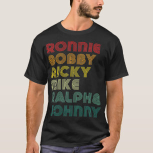 T-shirt Femmes Rétro années 80 ronnie bobby ricky mike ral