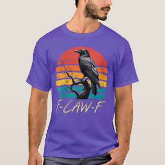 T-shirt Femmes Rétro awF Noir Oiseau Corbeau Drôle Corbeau