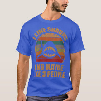 T-shirt Femmes Rétro Funny Sharks Aime les requins et