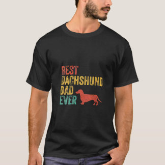 T-shirt FEMMES Rétro Meilleur Dachshund Papa Jamais Daddy