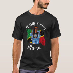 T-shirt Femmes Sassy St Kitts Et Nevis Mama Vit Né Ki