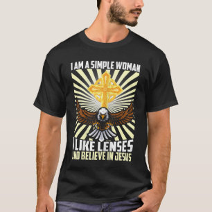 T-shirt Femmes Simples Femmes Comme Lentilles Croire en Jé