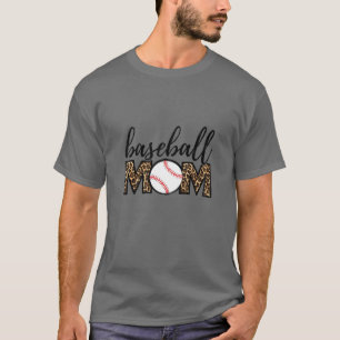 T-shirt FEMMES Softball Baseball Maman Leopard Tee Mère