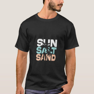 T-shirt Femmes Soleil Sel Sable Été Rétro Coloré Heureux 