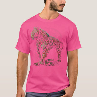 T-shirt Femmes Steampunk Jaquar Chat Steampunk Art Animal 