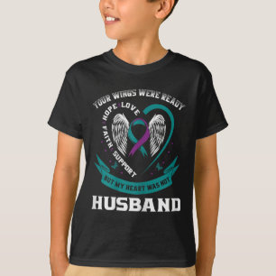 T-shirt Femmes Turquoise au ruban jaune vif Femme Sensibil