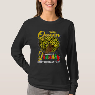T-shirt Femmes Une Reine Est Née En Janvier Afro Femmes Fi