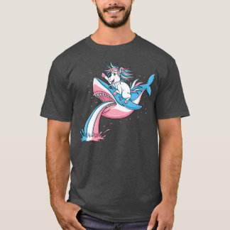 T-shirt Femmes Unicorne équitation Trans Pride Requin Tran