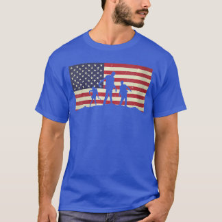 T-shirt Femmes USA Drapeau Américain Détresse Halloween Zo