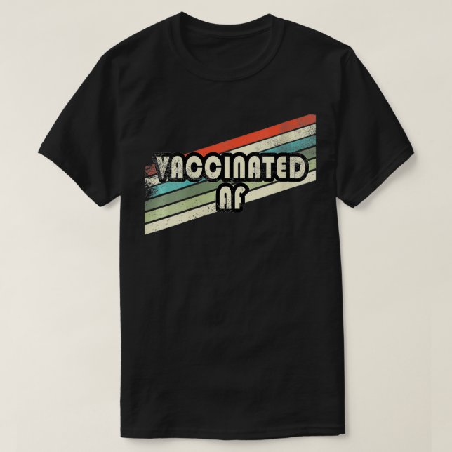 T-shirt Femmes vaccinées AF amusantes Rétro VNeck (Design devant)