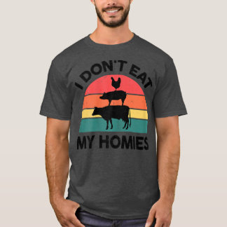 T-shirt Femmes Végétarienne-Chemise Je ne mange pas mes ma