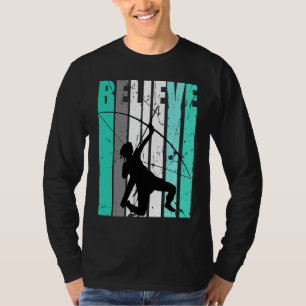 T-shirt Femmes Vert Croire Tir à l'arc Archer Arc Flèche T