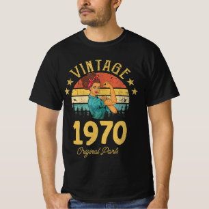 T-shirt Femmes Vintage 1970 Faire En 1970, Joyeux Annivers