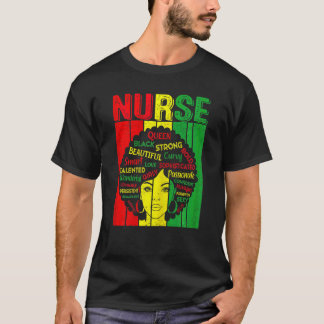 T-shirt Femmes Vintage Afro Infirmière Noire Histoire Mois