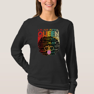 T-shirt Femmes Vintage Melanin Afro April Queen Black Hist