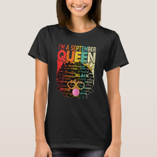 T-shirt Femmes Vintage Melanin Afro Septembre Queen Black