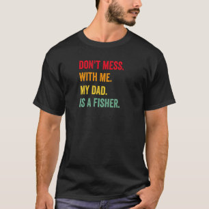 T-shirt Femmes Vintage Papa Fille Mon Papa Est Un Pêcheur