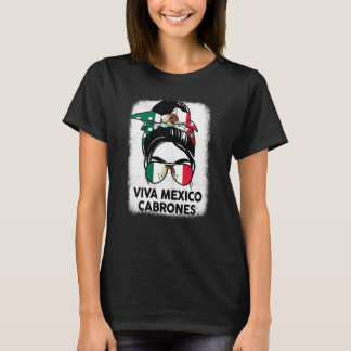 T-shirt Femmes Viva Mexique Cabrones Indépendance mexicain
