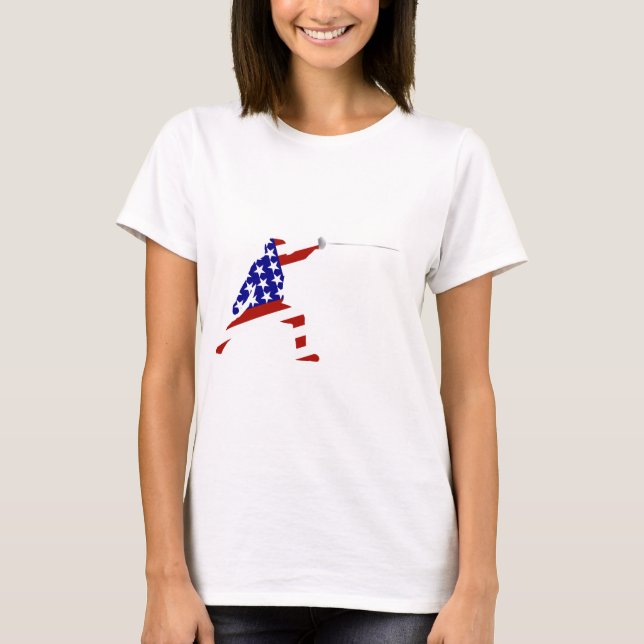 T-shirt Fencer entièrement américain / clôture (Devant)