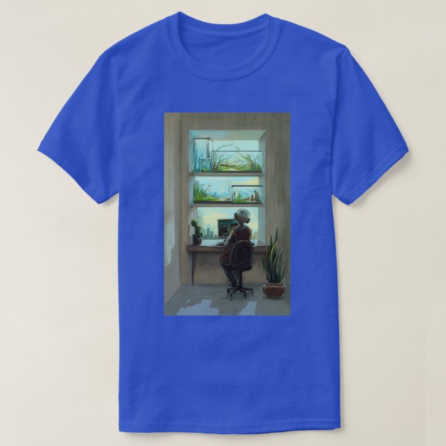 T-shirt Fenêtre avec aquariums (Design devant)