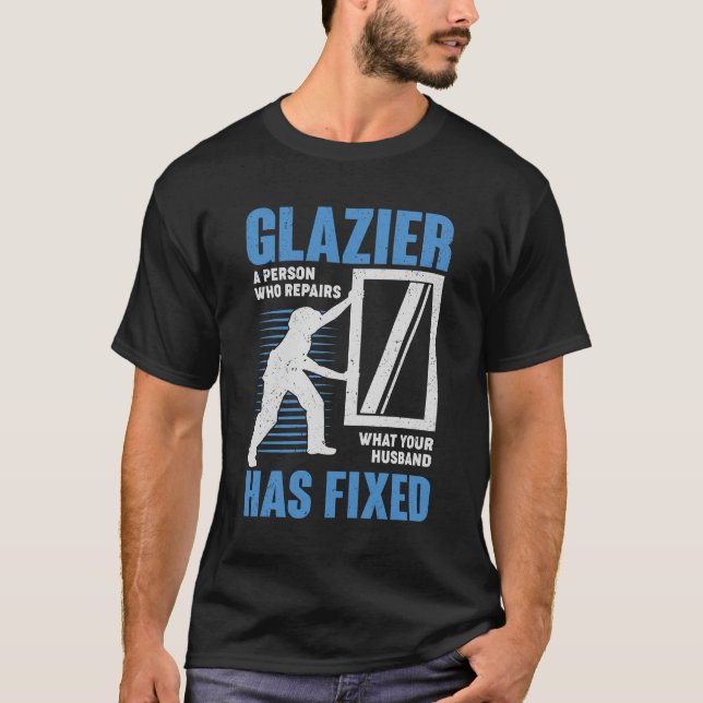 T-shirt Fenêtre Glazier Profession Verre Installer Cadeau (Devant)