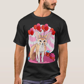 T-shirt Fennec Fox Heart Valentine Day Décor Cadeau