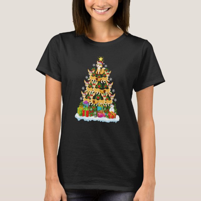 T-shirt Fennec Fox  Xmas Lights  Fennec Fox Christmas Tree (Devant)