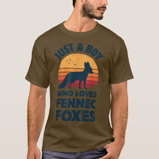 T-shirt Fennec Pour Juste Un Garçon Qui Aime Les Foes Retr