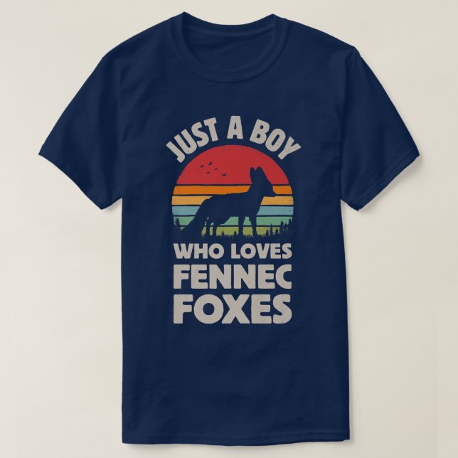 T-shirt Fennec Pour Juste Un Garçon Qui Aime Les Foes Retr (Design devant)