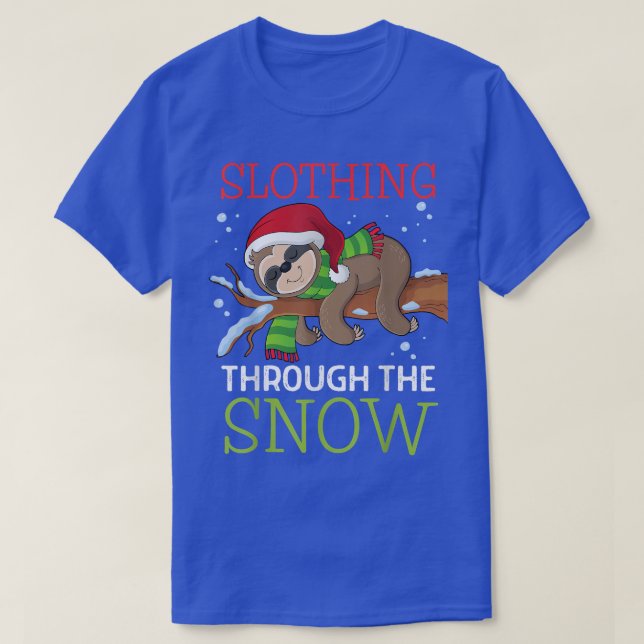 T-shirt Fente À Travers La Fente De Neige Noël Drôle Sh (Design devant)