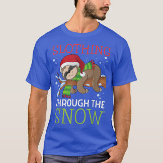 T-shirt Fente À Travers La Fente De Neige Noël Drôle Sh